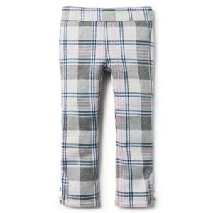 Janie & Jack Girls Kids Gray Plaid Pull-On Cotton Ponte Pant. 18-24 Months.